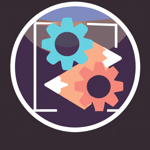 * Example: Three interlocked cogwheels, each labeled with a software component, with arrows showing data flowing through the points of contact.