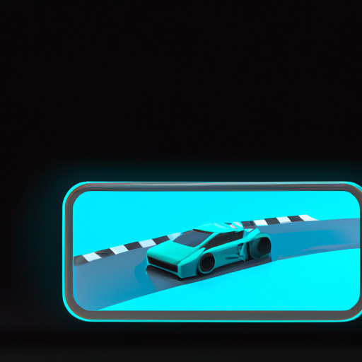 A 3d car racing game that has medium resolution