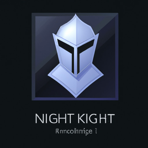 Modern tech logo icon for KnightsHosting.shop. Minimal knight helmet + shield + server lines. Royal blue and silver. Futuristic, clean, glossy. Transparent background.