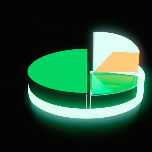 menu icon for investing portfolio, it should depict 3d pie chart, with a symbolic bar chart inside of it, 3d, abstract. camera view from the side 