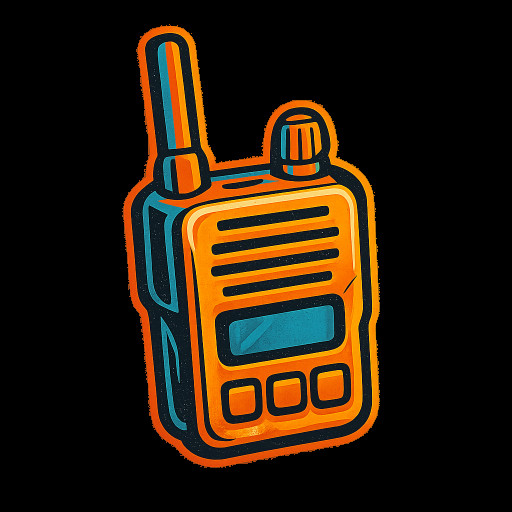 stwórz ikonkę przedmiotu krótkofalówki w stylu gta v z przezroczystym tłem